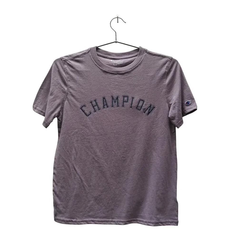 Champion Purple Logo Tee Youth Medium 10-12 Short Sleeve Graphic NWT